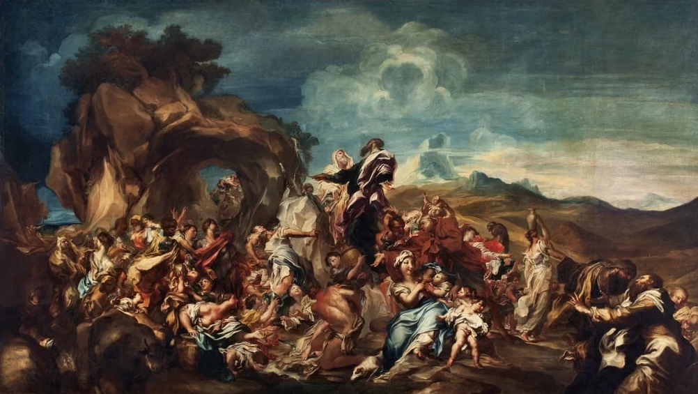 Mosè fa scaturire l'acqua dalla roccia - Musei di Strada Nuova, Palazzo Rosso, Genova